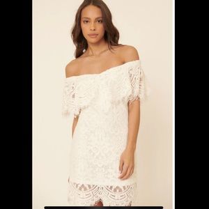 White off the shoulder boho dress